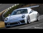 2017 Porsche 911 GT3 Cup car crests the hill.jpg